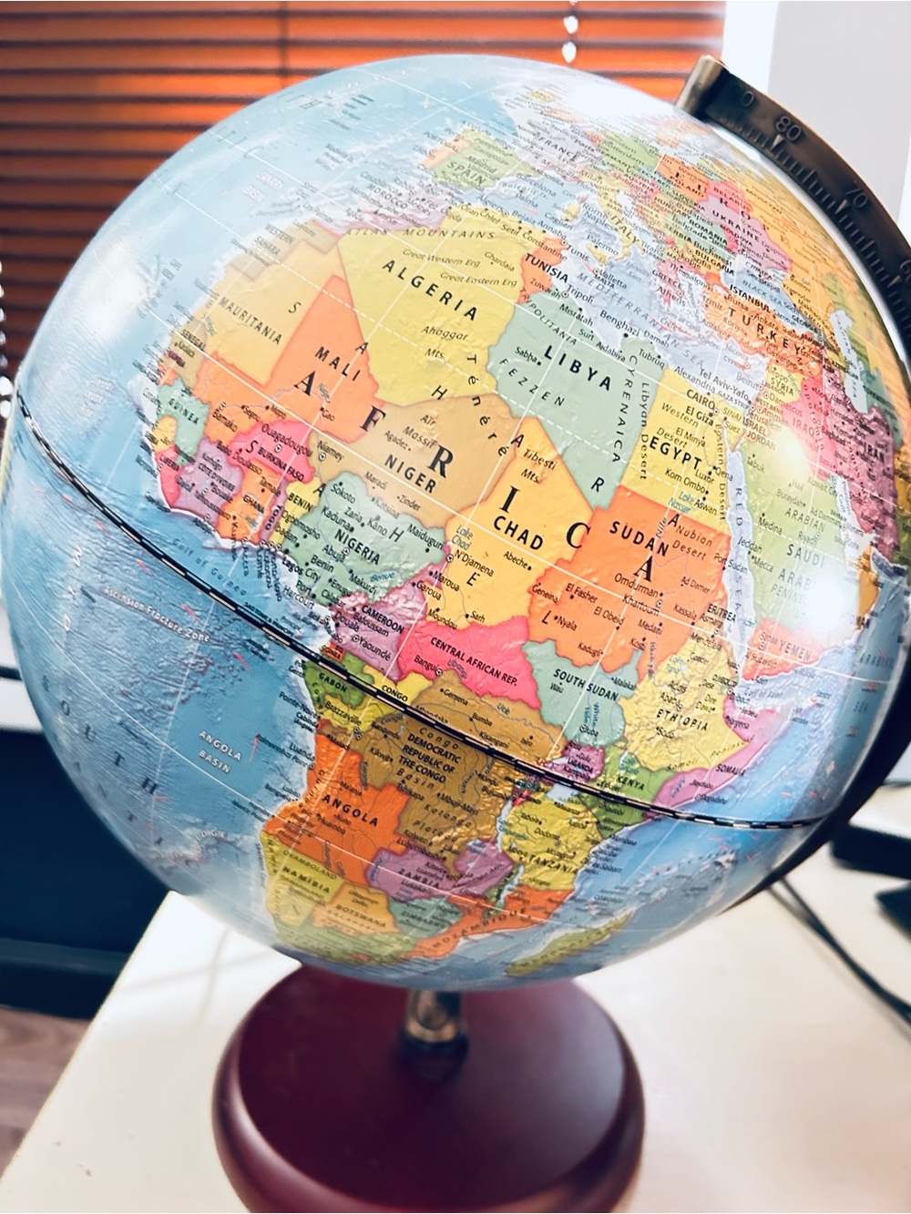 Classic Blue and Multicolor Desktop Globe - Home Accents